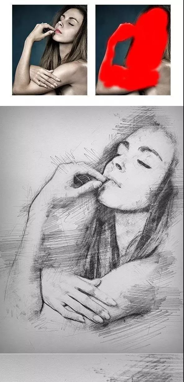 ps动作中文版照片转素描黑白铅笔画一键转手绘教程后期特效插件
