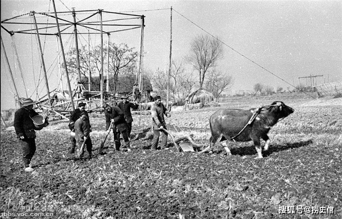 著名摄影家晓庄拍摄的建国初期,1953年南京农民把粮食