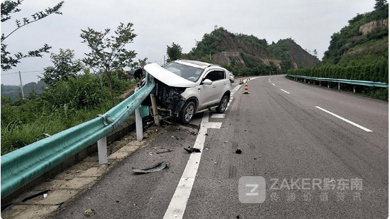 黔东南州交警支队高速二大队辖区,发生一起因为疲劳驾驶而引发的交通