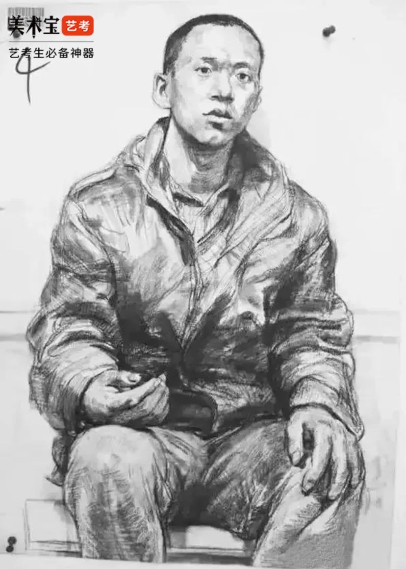 鲁迅美术学院素描半身像高分卷