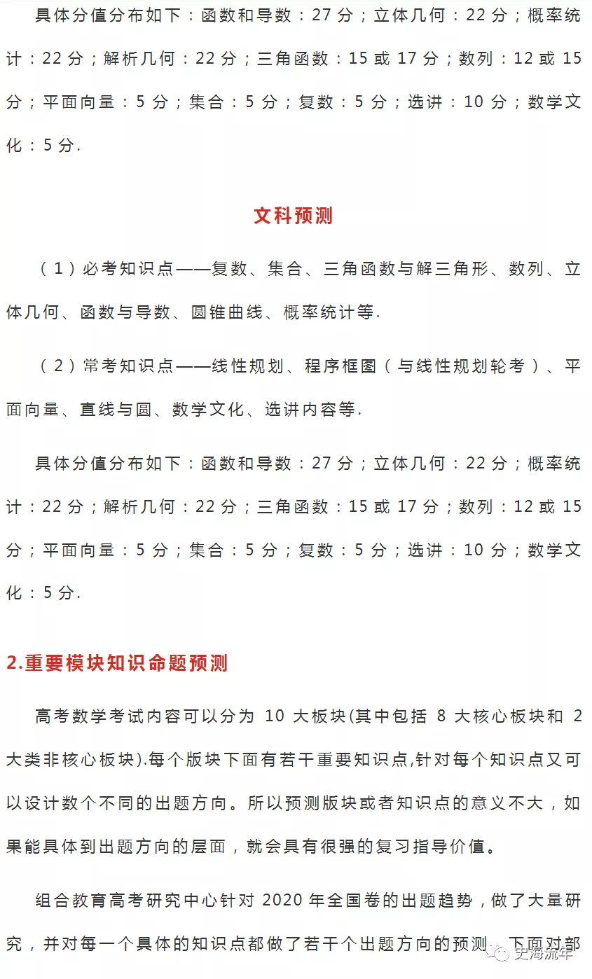 考查|2020高考数学考什么? 近5年高频考点告诉你, 最可能考这些...