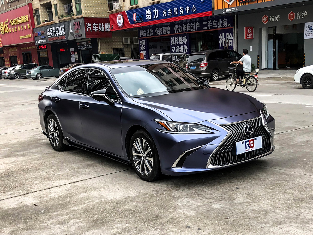 雷克萨斯es300车身改色电光午夜蓝rg瑞集改色膜东莞厚街加盟店出品