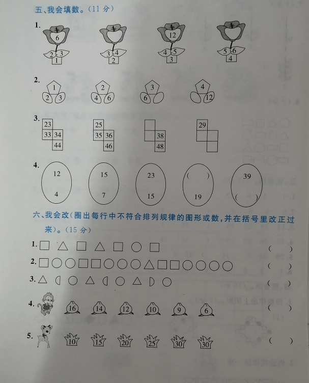 第四大题第2小题出题特别灵活,让小学生自由发挥,创造图形的颜色规律