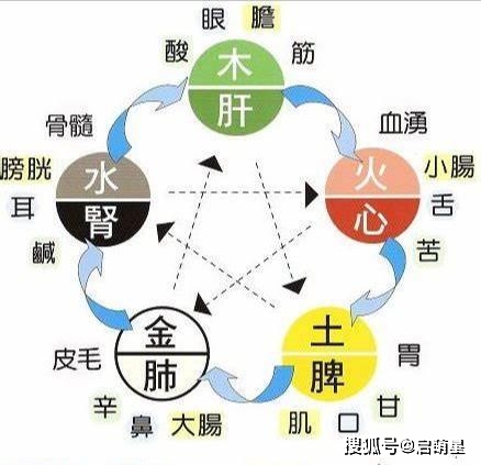 而五行与五脏腑,五官,五味的对应关系则是图2:五行的生克关系那我们