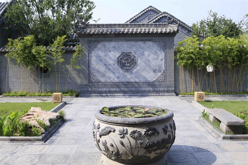 中式唐语砖雕庭院设计这么好看有什么设计元素吗?