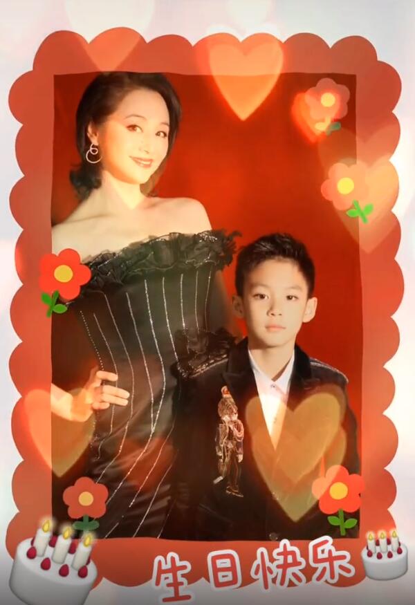 曹颖老公49岁生日不愿出镜，儿子机智放全家福，