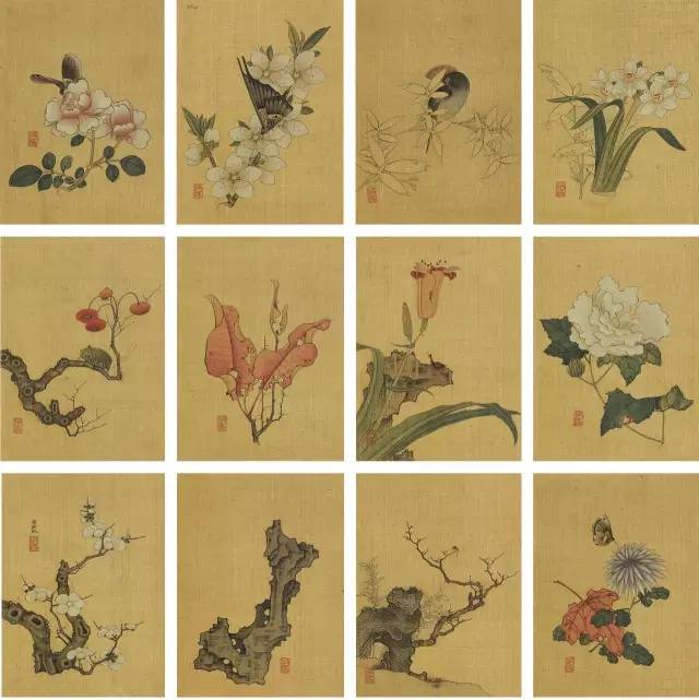 陈洪绶四十岁工笔精品《花鸟草虫册》_蝴蝶