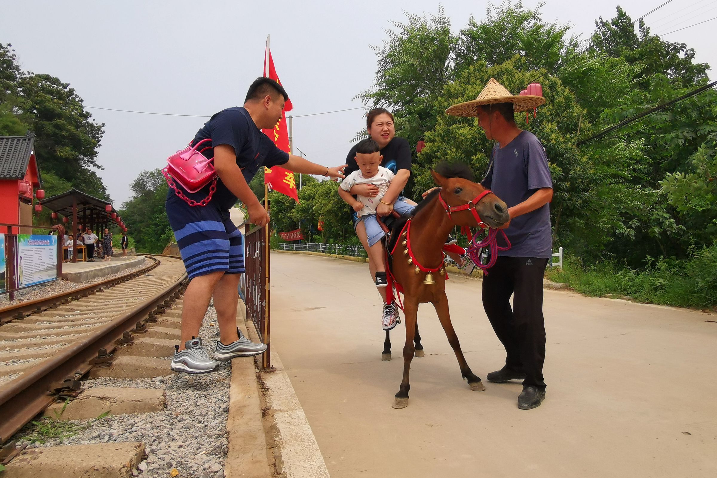 河南农民大哥养"小矮马"驮游客,人重马轻,看小马累成啥样