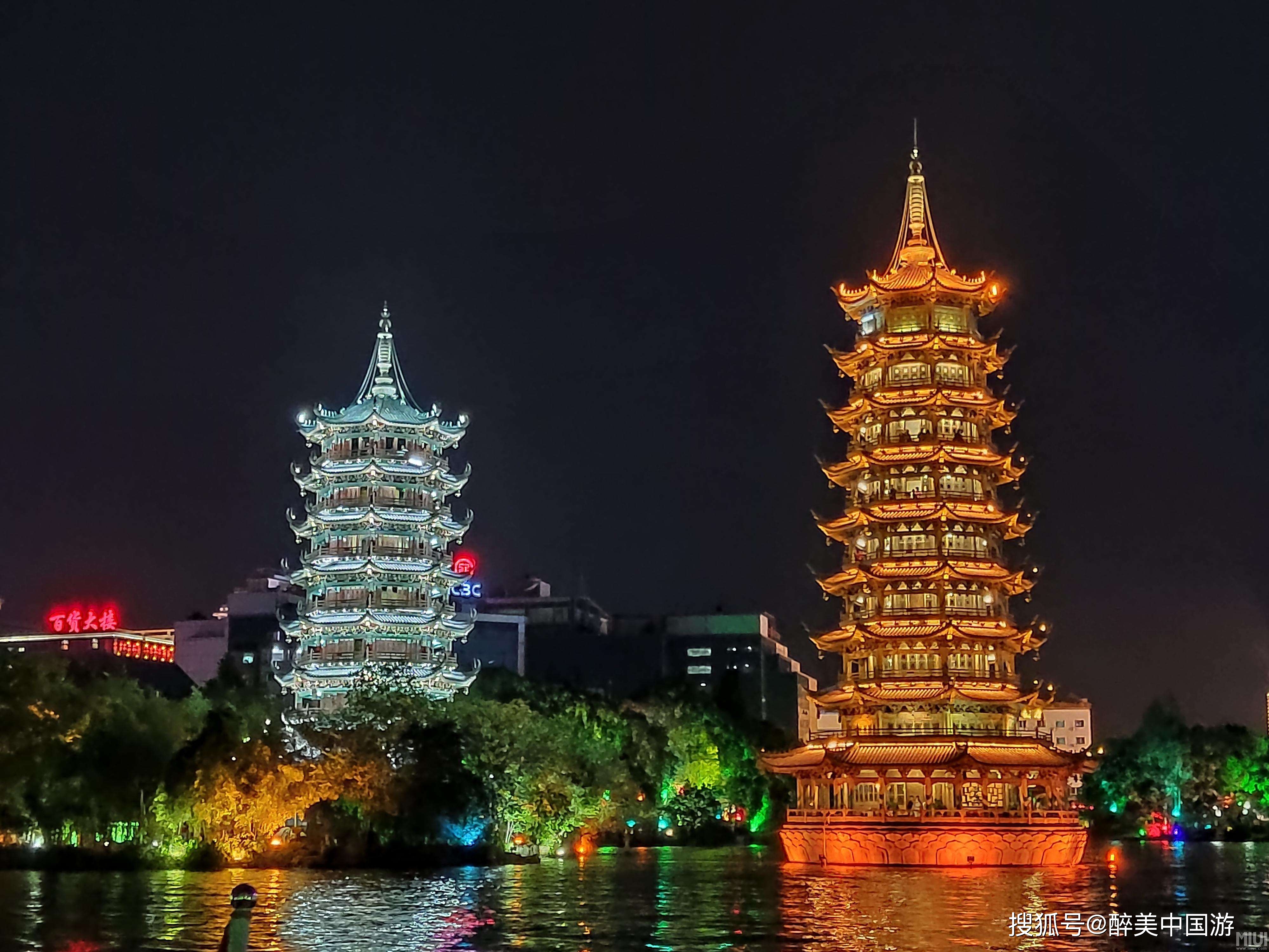 原创夜游桂林风景名片2江4湖,乘船环湖景观绝佳,票价最全攻略