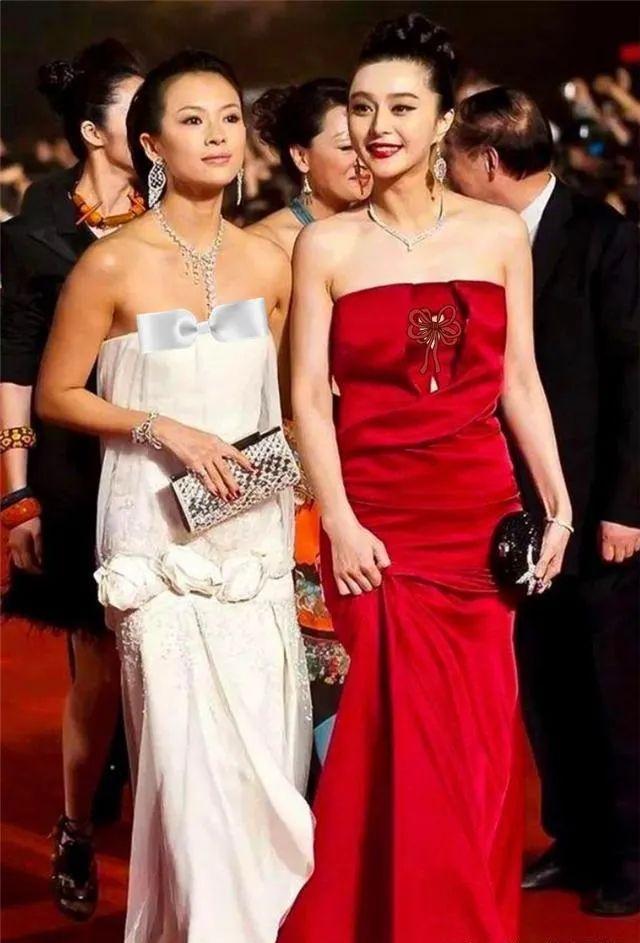 章子怡|范冰冰曾穿抹胸烈焰红裙同章子怡争艳!魔鬼好身材真诱人