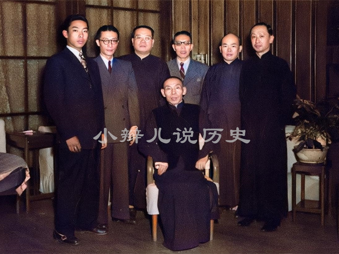 杜月笙家族彩色老照片,娶了两名京剧名角,11名子女无一混黑社会