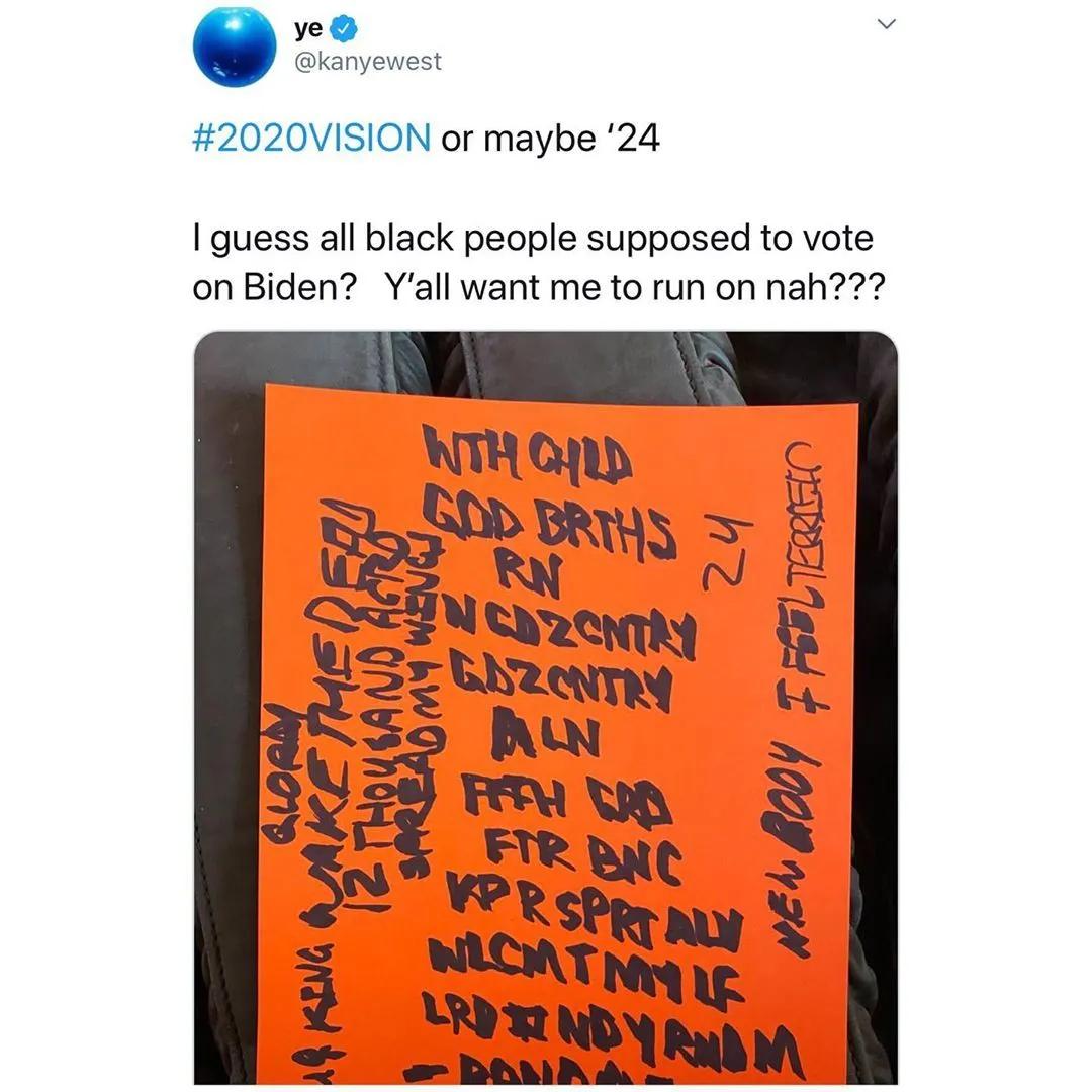 因此,大家都觉得kanye的竞选,演讲大哭,推特刷屏,手撕卡戴珊都是为了