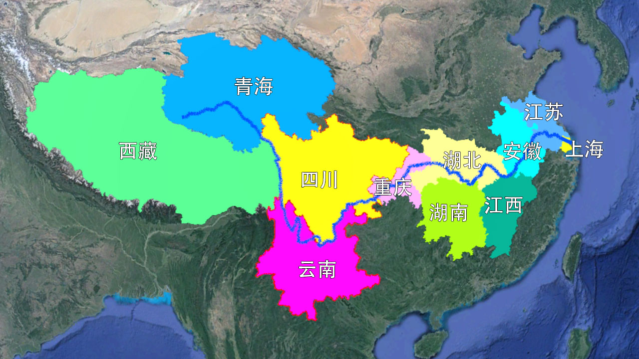 长江沿线十大省份面积排名,你的老家排第几?