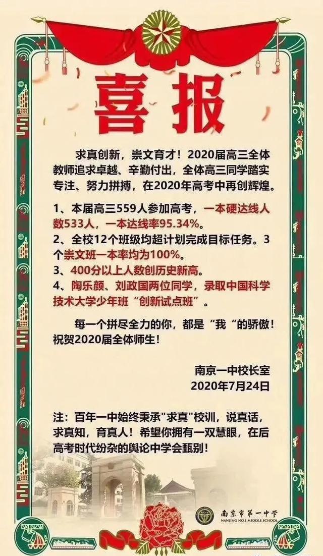 原创一本上线率95%，南京一中校长还被要求下课，素质教育彻底输了