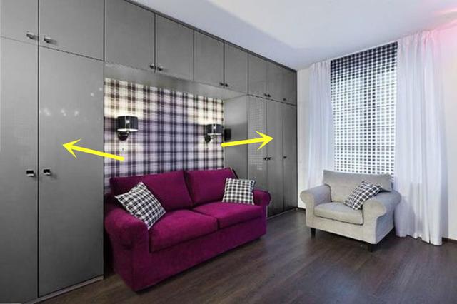 沙发|以后沙发后面别空着了,一排吊柜放上面,装衣服收杂物小户型救星