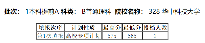 计划|录上华中科技大学！这位考生为什么能捡这个大漏？理科565分