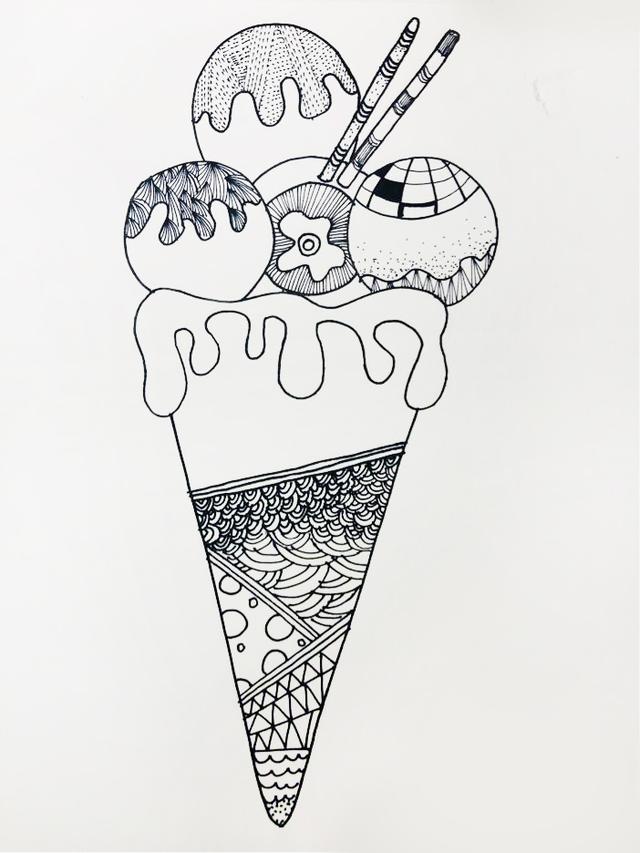 创意线描课程:我最爱吃的冰淇淋,这个暑假少不了!