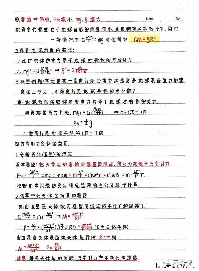 笔记|新高中生暑假预习看过来！高中物理：《必修1-2》学霸笔记