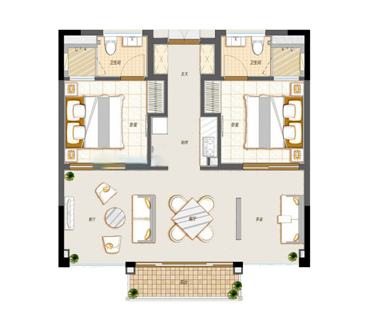 总价169-190万/套 万科森林度假公园 一房户型 建面55㎡ 02——(三亚)