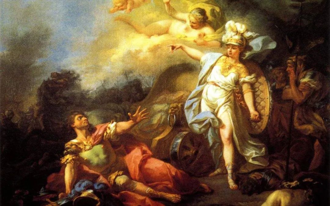 西方艺术与古希腊神话雅克路易大卫的密涅瓦与玛尔斯之战