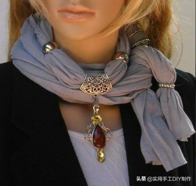 围巾|「串珠作品」35款时尚的珠宝围巾项链，你也能拥有