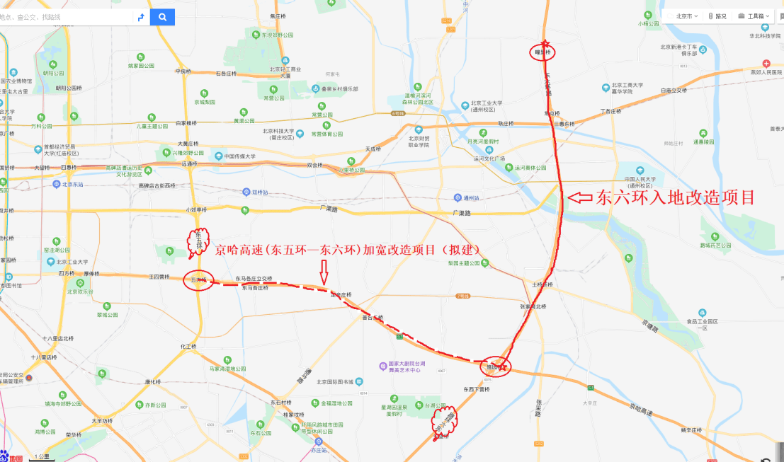 北京东六环入地段改造施工如火如荼