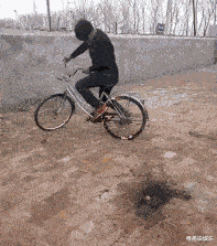 原创搞笑gif趣图: 妹子,开车就不要耍帅了,这下好了吧!