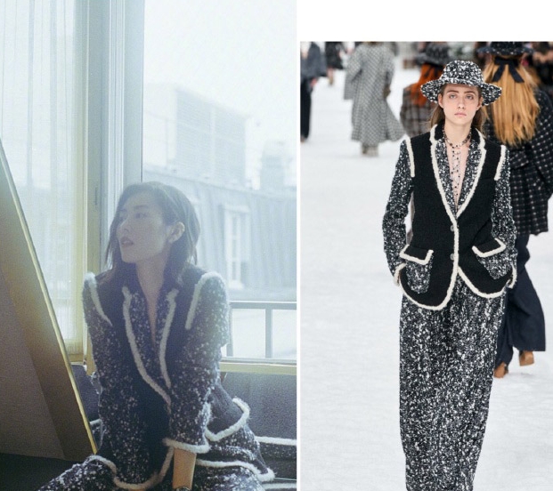 气质|大表姐刘雯真不愧是超模啊！牛仔套装气质明显不一样，随便穿都美