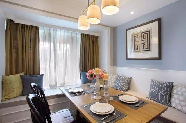 感觉|135平简约美式新房，餐厅卡座设计，墙边墙角1㎡都不浪费！很实用