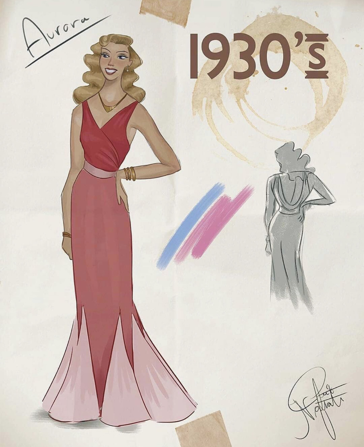 白雪公主|迪士尼公主当模特，演绎“19世纪服装变化”，50年代的贝儿真好看