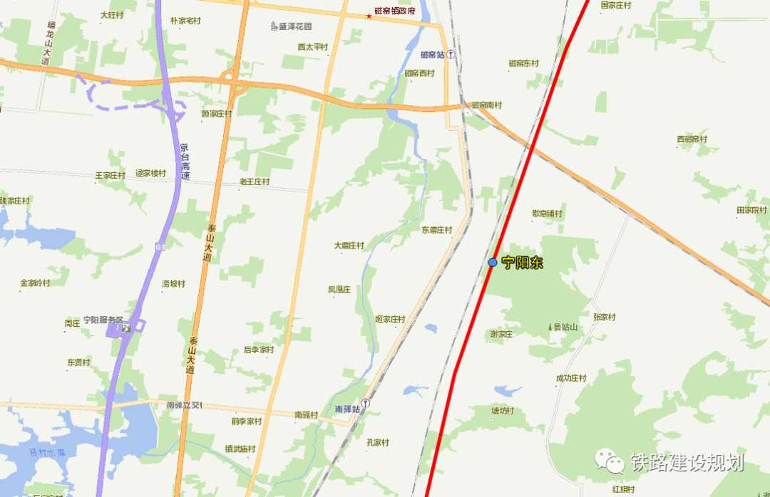 新建宁阳东站规模为 2 台 4 线(含正线 2 条),设 450m×8m×1.