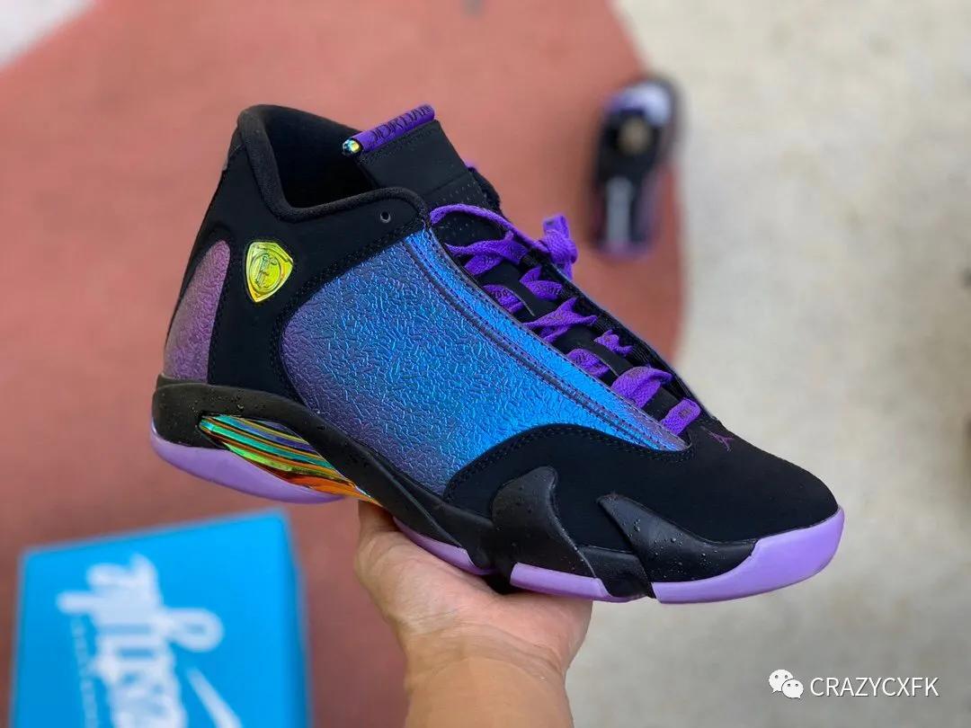 air jordan 14 doernbecher 乔丹 aj14 db 慈善黑紫球鞋 cv2469 001