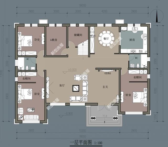 18米x12米别墅设计图,18x12米二层别墅样板 原创宅基地面宽18米,进深13米,想盖两层的独栋别墅,怎么设计?