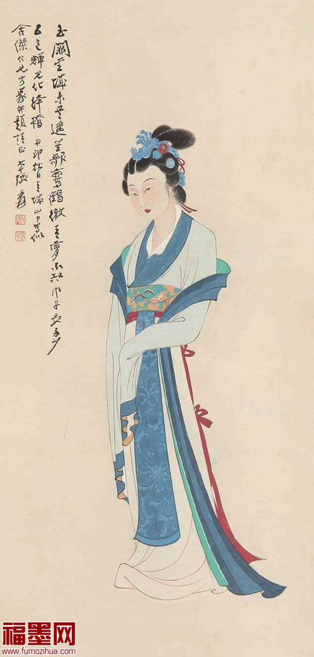 张大千爱"美女",用东方之笔画东方美人,张大千笔下的美人画
