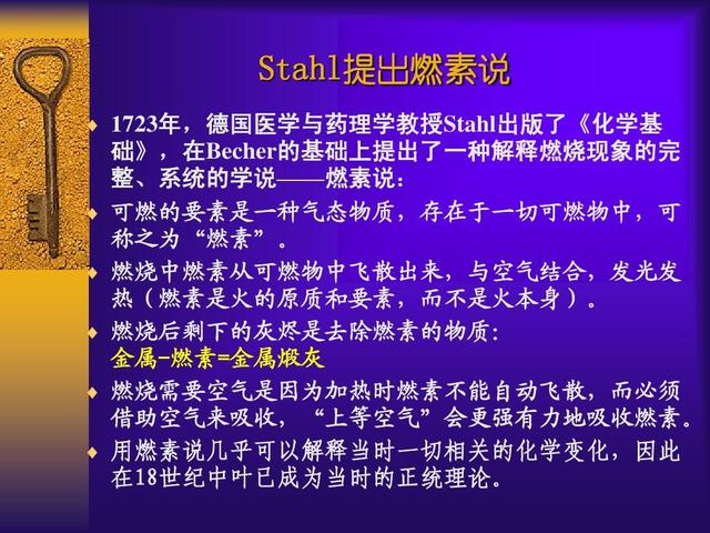 转变的年代,当时的炼金术界大佬们都很认同德国医生贝歇尔提出燃素说