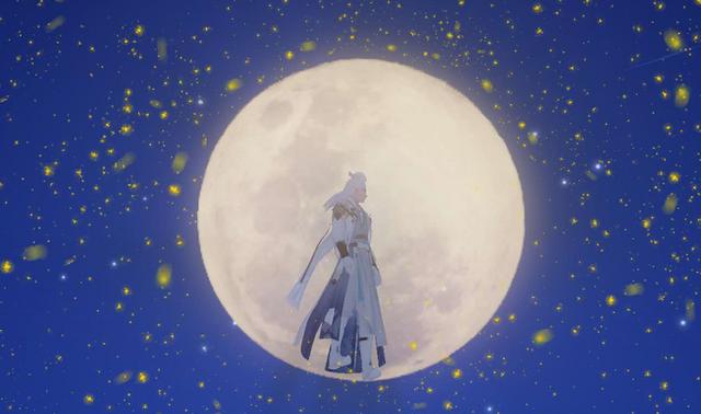原创一梦江湖：网红月亮拍照姿势了解一下！玩家：月下三兄贵安排了