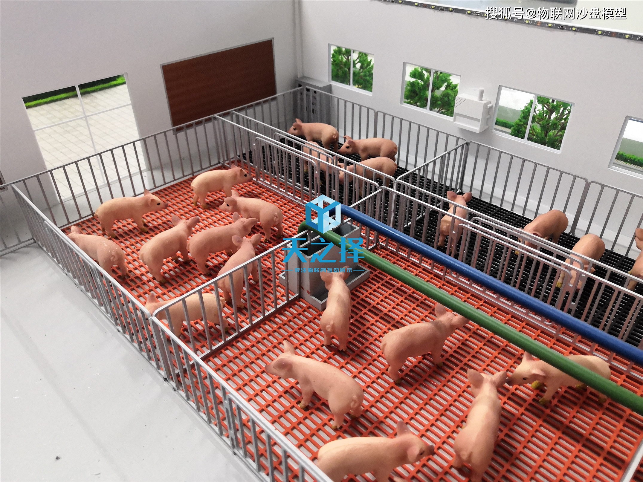 智慧养猪场系统沙盘模型数据采集和监控