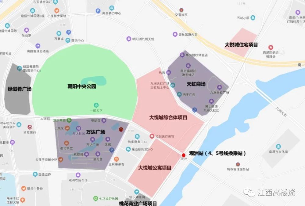 朝阳新城中央公园商圈示意图
