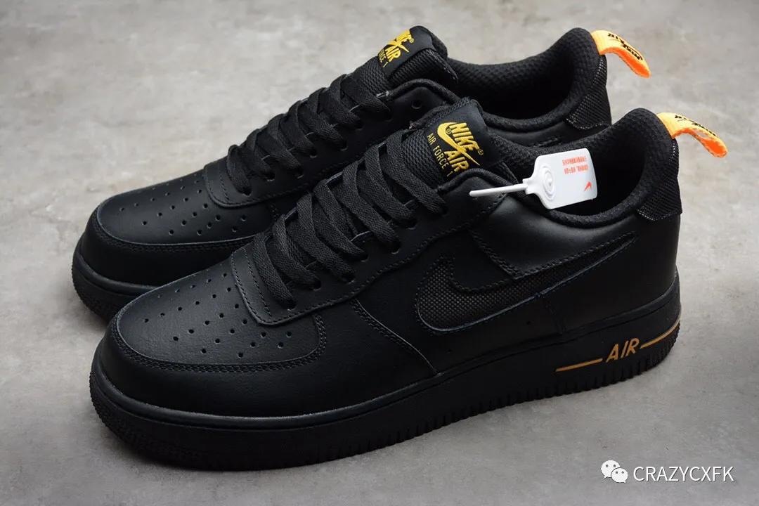 耐克空军一号黑橙 nike air force 1 low cut-out 低帮板鞋 dc1429