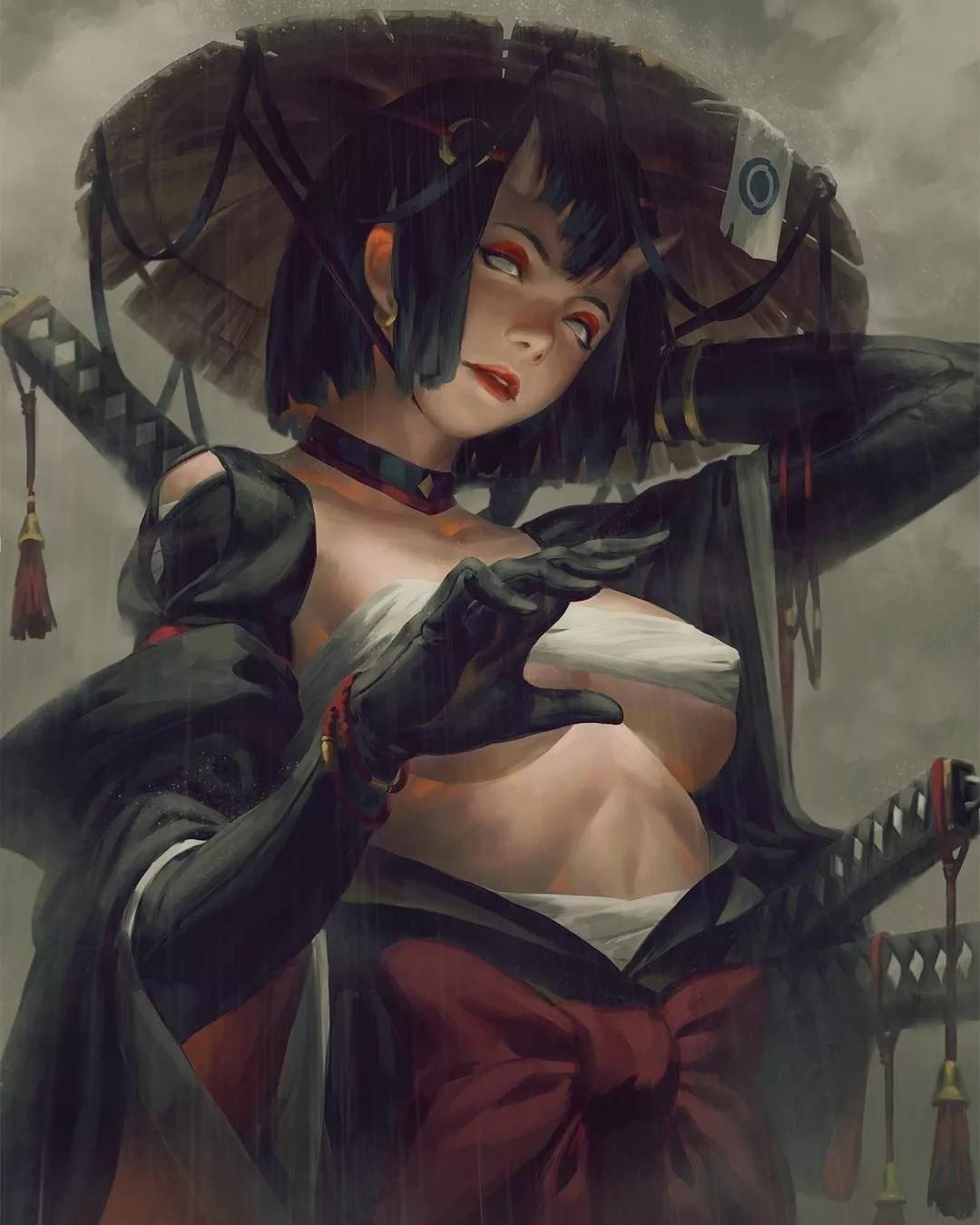 「cg原画插画教程」插画师guweiz,笔下的江湖女侠也太