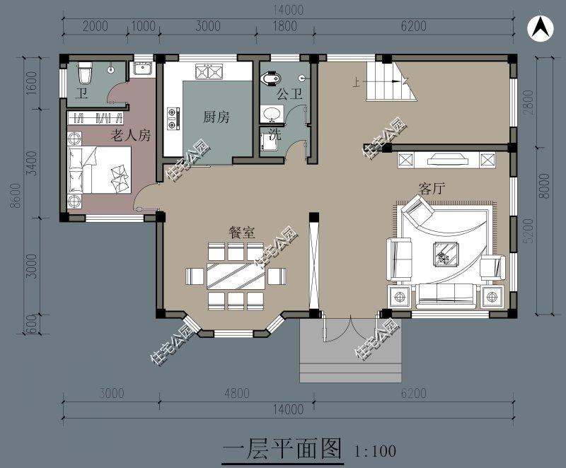 原创农村建别墅面宽15米进深8米怎么设计