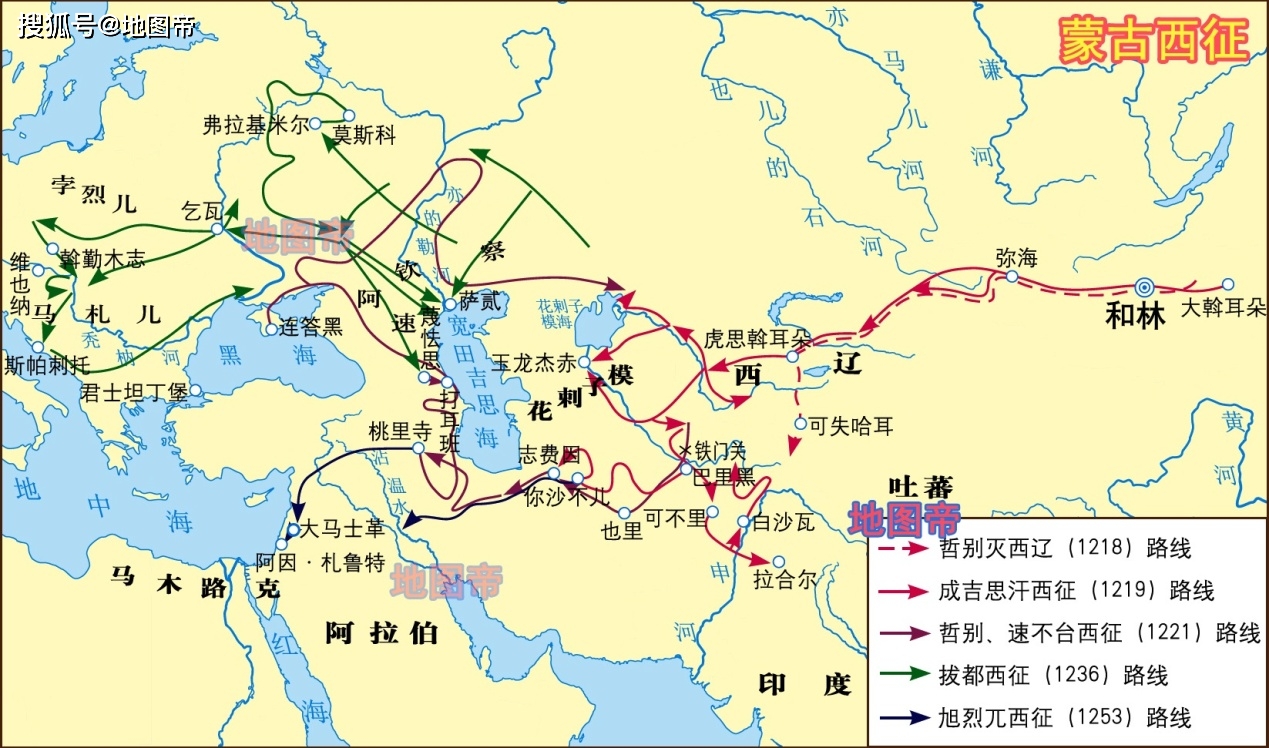 原创钓鱼城之战,蒙古帝国西征,元朝简史(11幅地图)