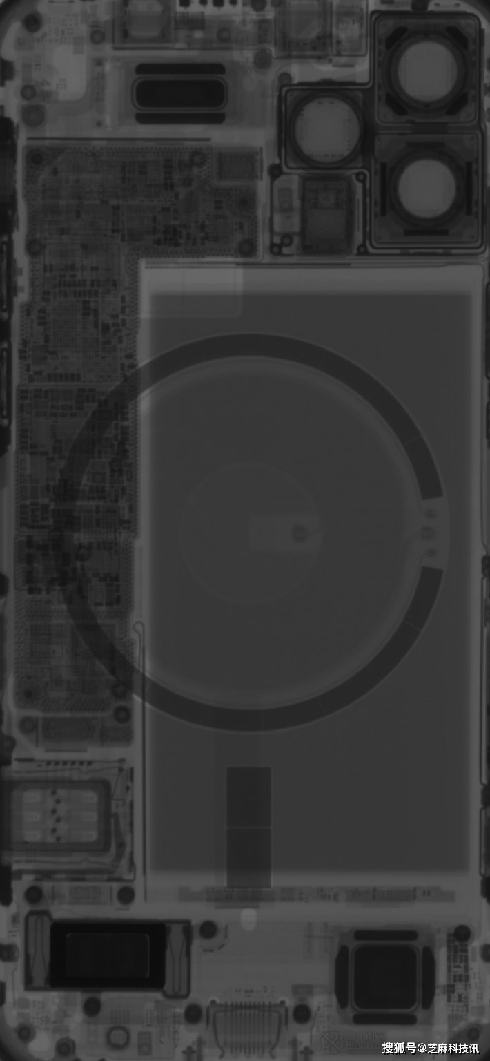 黑色炫酷有个性 iphone 12和12pro内部结构图高清壁纸