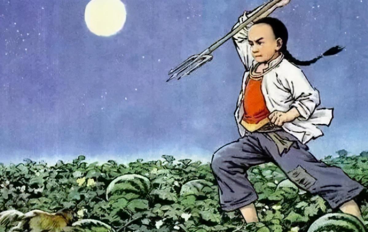 这是鲁迅先生笔下《少年闰土》中的插图,图中的男孩正是鲁迅先生的