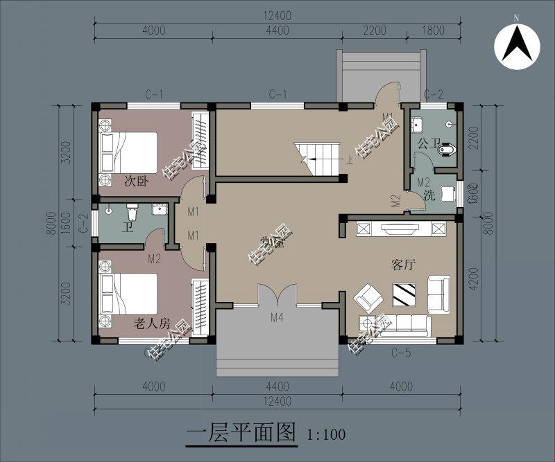 原创建一栋进深九米宽十三米的二层自建房,如何设计?