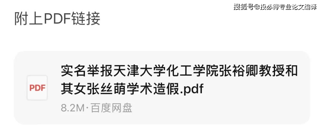 天津大学化工学院教授张裕卿被实名举报学术造假举报文档123页