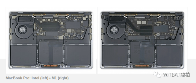 搭载m1芯片的macbookair和pro拆解显示几乎没有改变