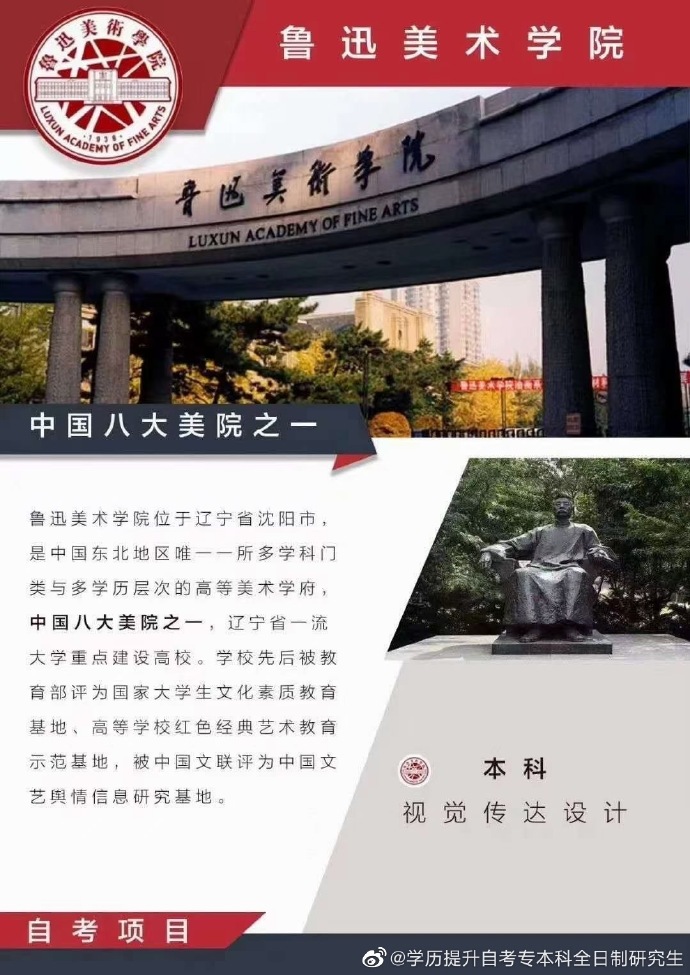 985,211重点大学—中国传媒大学,鲁迅美术学院.自考本科