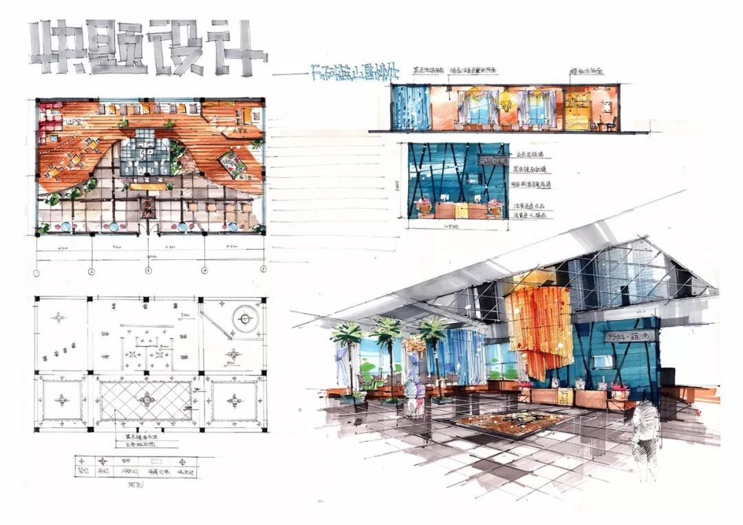 室内手绘——快题,效果图,平面