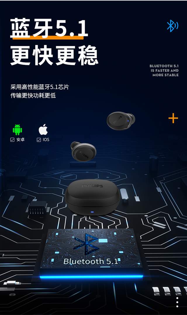 缤纷精致形  活力动感音 飞利浦真无线耳机T128